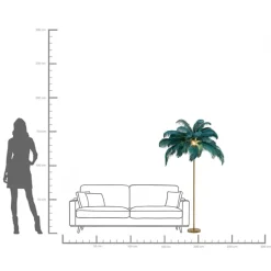 KARE Design Lampada a stelo Feather Palm verde 165cm - KARE></noscript> Lampade Da Terra