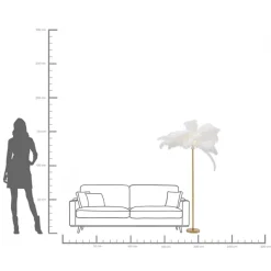 KARE Design Lampada a stelo Feather Palm bianco 165cm - KARE> Lampade Da Terra
