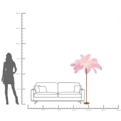 KARE Design Lampada a stelo Feather Palm pink 165cm - KARE> Lampade Da Terra