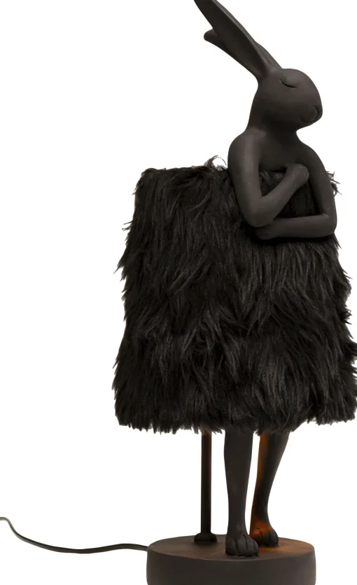 KARE Design Lampada da tavolo Animal Rabbit Fur nero/oro 50cm - KARE> Lampade Da Tavolo