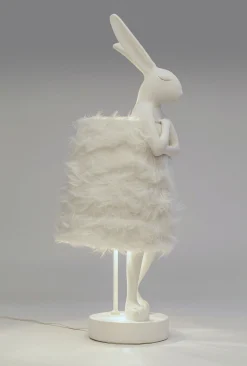 KARE Design Lampada da tavolo Animal Rabbit Fur bianco/argento 68cm - KARE> Lampade Da Tavolo