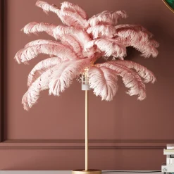 KARE Design Lampada da tavolo Feather Palm pink 60cm - KARE> Lampade Da Tavolo