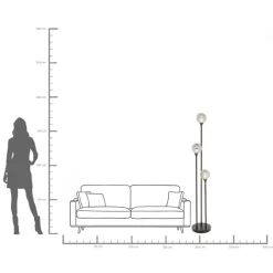 KARE Design Lampada da terra Al Capone Tre nero 175cm - KARE> Lampade Da Terra