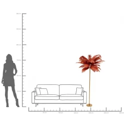 KARE Design Lampada da terra Feather Palm Rusty Red 165cm - KARE> Lampade Da Terra
