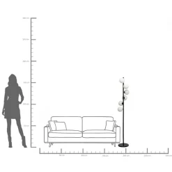 KARE Design Lampada da terra Scala Balls nero 160cm - KARE> Lampade Da Terra