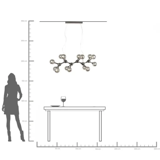 KARE Design Lampadario Atomic Balls Smoke 190cm - KARE> Lampadari E Lampade A Sospensione