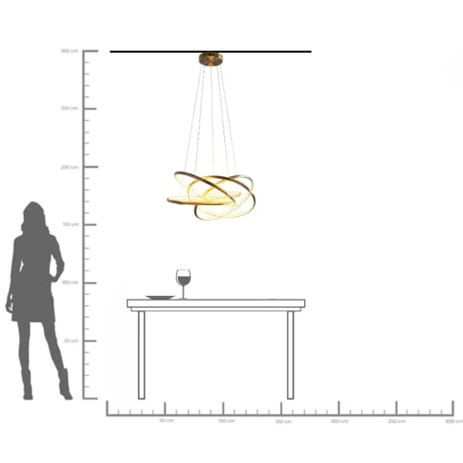 KARE Design LAMPADARIO SATURN LED ORO GRANDE - KARE> Lampadari E Lampade A Sospensione