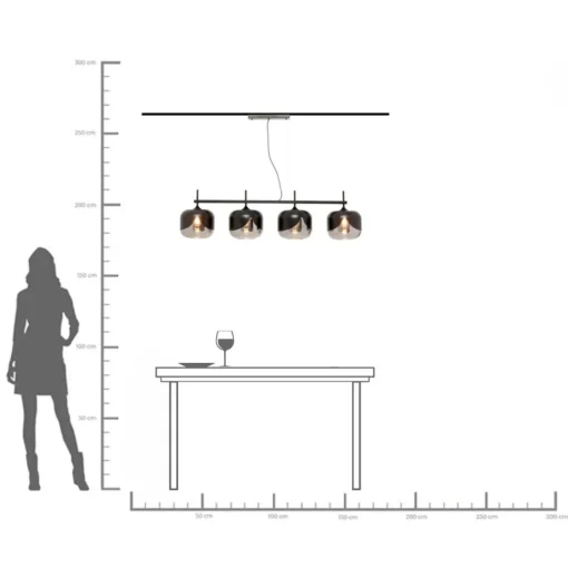 KARE Design Lampadario Smoke Goblet Quattro Ø25cm - KARE> Lampadari E Lampade A Sospensione