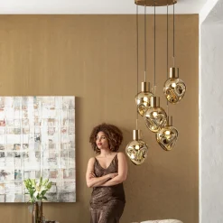 KARE Design Lampadario Supernova Amber Cinque Ø50cm - KARE> Lampadari E Lampade A Sospensione