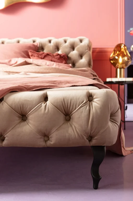 KARE Design Letto Desire velluto ecru 160x200cm - KARE> Letti
