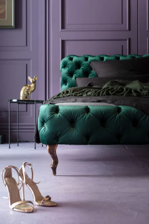 KARE Design Letto Desire velluto verde 160x200cm - KARE> Letti