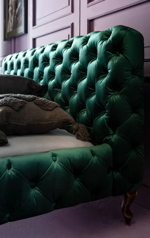 KARE Design Letto Desire velluto verde 180x200cm - KARE> Letti