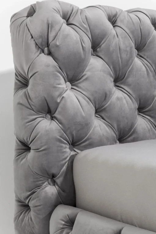 KARE Design Letto Desire 160x200cm Velluto Grigio Argento - KARE> Letti