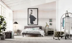 KARE Design Letto Desire 160x200cm Velluto Grigio Argento - KARE></noscript> Letti