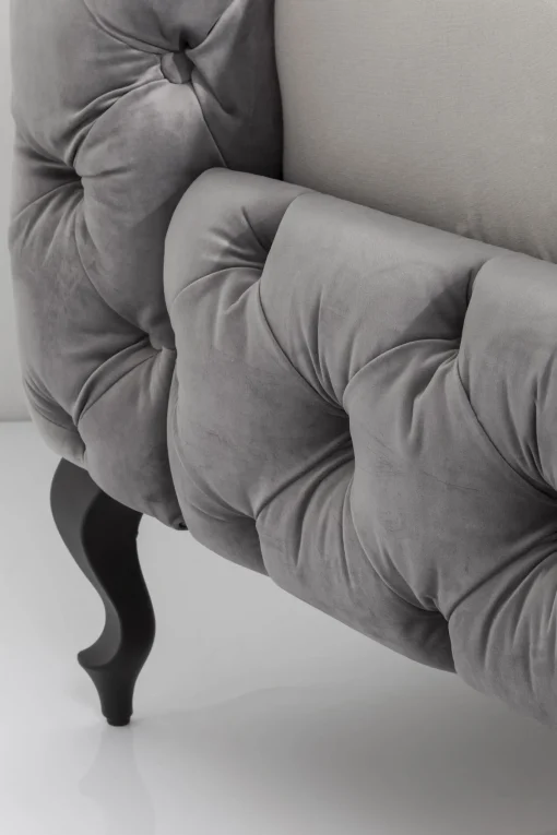 KARE Design Letto Desire 160x200cm Velluto Grigio Argento - KARE> Letti