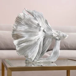 KARE Design Oggetto Decorativo Betta Fish Argento Piccolo - KARE> Statuette Decorative