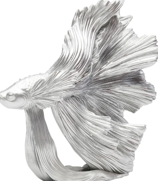 KARE Design Oggetto Decorativo Betta Fish Argento Piccolo - KARE> Statuette Decorative