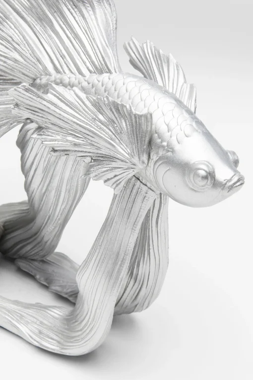 KARE Design Oggetto Decorativo Betta Fish Argento Piccolo - KARE> Statuette Decorative