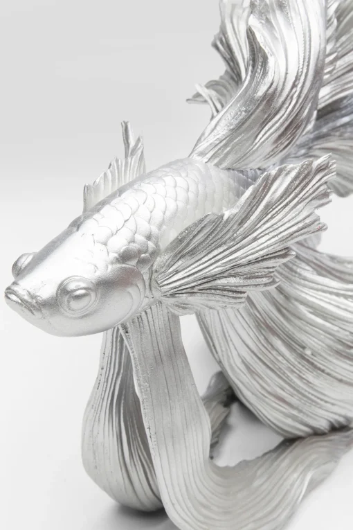 KARE Design Oggetto Decorativo Betta Fish Argento Piccolo - KARE> Statuette Decorative