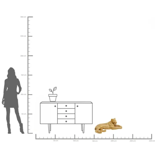 KARE Design OGGETTO DECORATIVO LION ORO 113CM - KARE> Decorazioni In Piedi