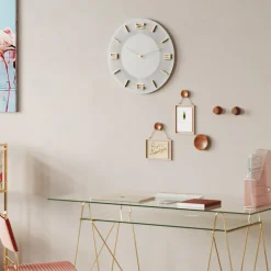 KARE Design Orologio da parete Leonardo bianco/oro - KARE> Orologi