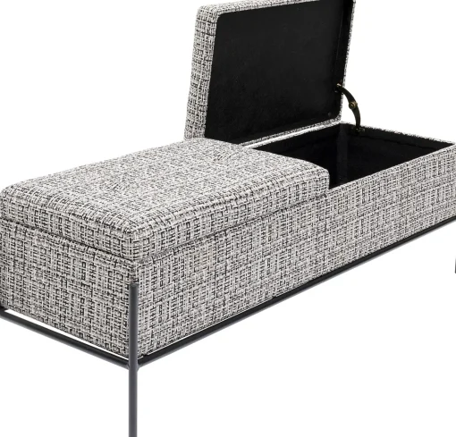 KARE Design PANCA BUTTONS STORAGE BIANCO&NERO GRANDE - KARE> Panche
