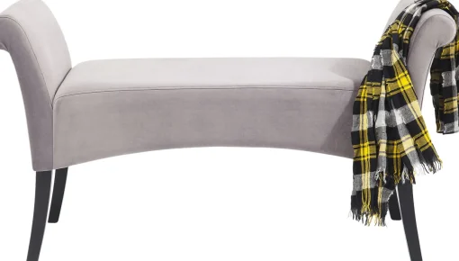 KARE Design Panca Imbottita Motley Velluto Grigio-Argento - KARE> Panche