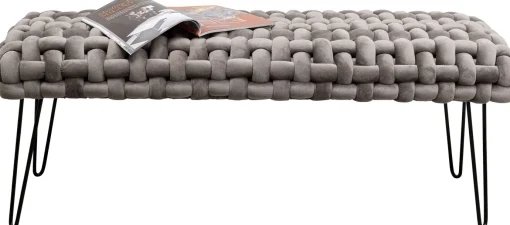 KARE Design Panca Weave grigio 128cm - KARE> Panche