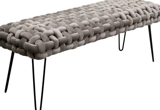 KARE Design Panca Weave grigio 128cm - KARE> Panche