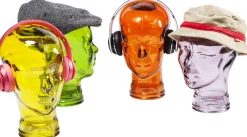 KARE Design Poggia cuffia a forma di testa trasparente 29cm - KARE> Statuette Decorative