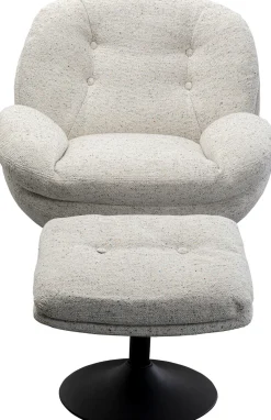 KARE Design Poltrona girevole + sgabello Standford - KARE> Poltrone