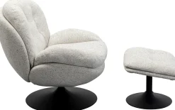 KARE Design Poltrona girevole + sgabello Standford - KARE> Poltrone