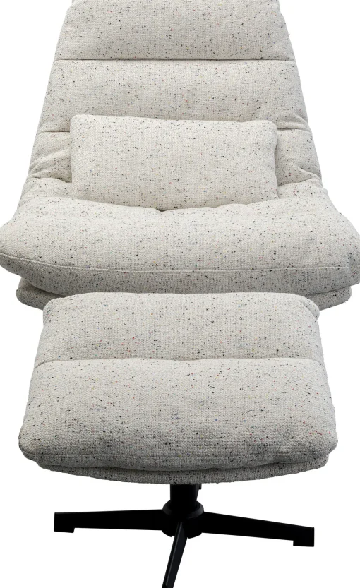 KARE Design Poltrona girevole + sgabello Columbia - KARE> Poltrone