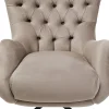 KARE Design Poltrona girevole Bellissima velluto beige - KARE> Poltrone