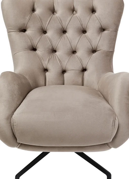 KARE Design Poltrona girevole Bellissima velluto beige - KARE> Poltrone