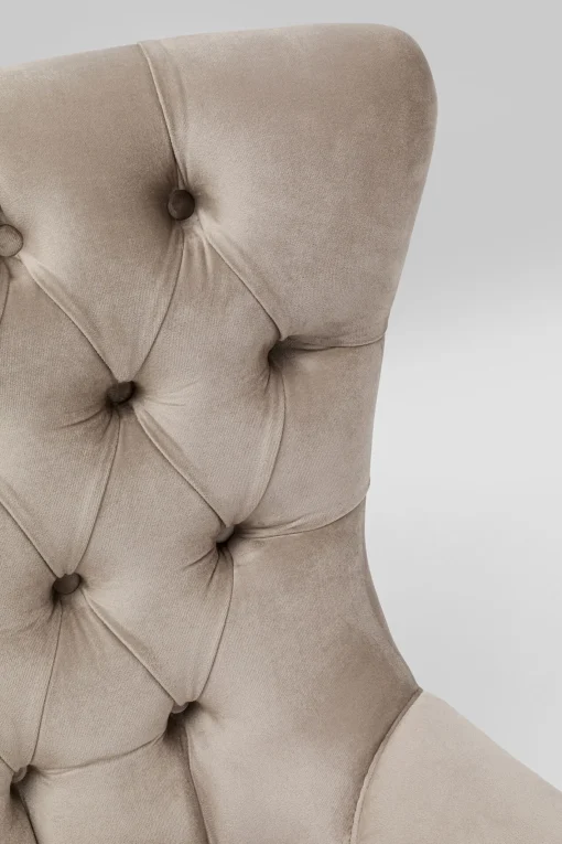 KARE Design Poltrona girevole Bellissima velluto beige - KARE> Poltrone