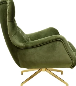 KARE Design Poltrona girevole Bellissima velluto verde - KARE> Poltrone