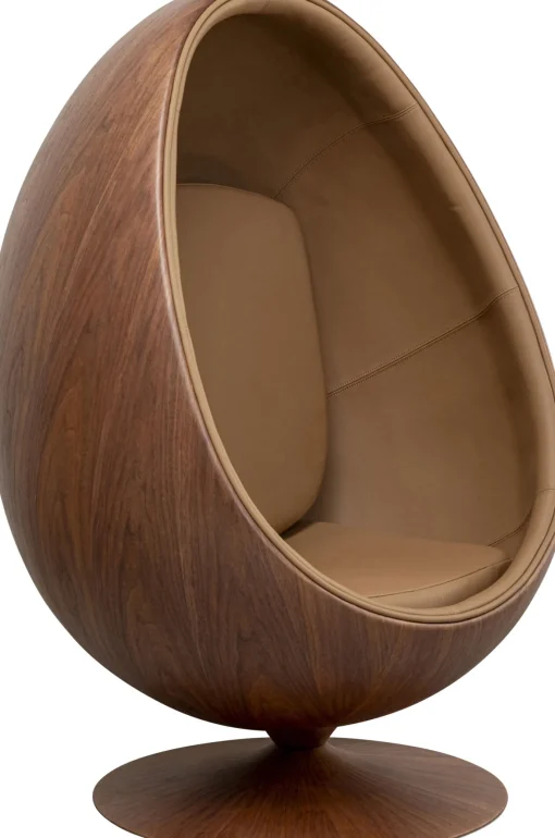 KARE Design Poltrona girevole Eye Ball noce - KARE> Poltrone