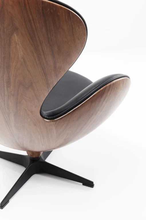KARE Design Poltrona Girevole Lounge Nero/Noce - KARE> Poltrone
