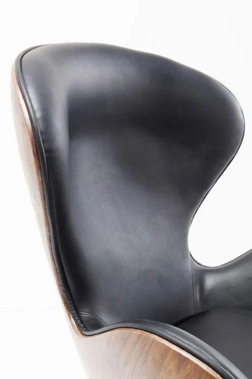 KARE Design Poltrona Girevole Lounge Nero/Noce - KARE> Poltrone