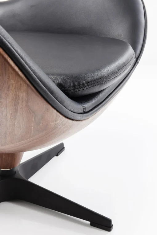 KARE Design Poltrona Girevole Lounge Nero/Noce - KARE> Poltrone