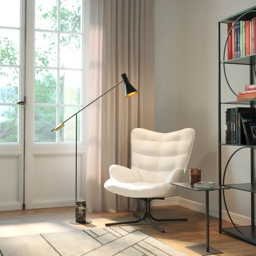 KARE Design Poltrona girevole Oscar Boucle crema - KARE> Poltrone