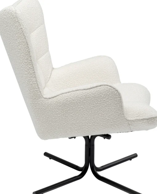 KARE Design Poltrona girevole Oscar Boucle crema - KARE> Poltrone