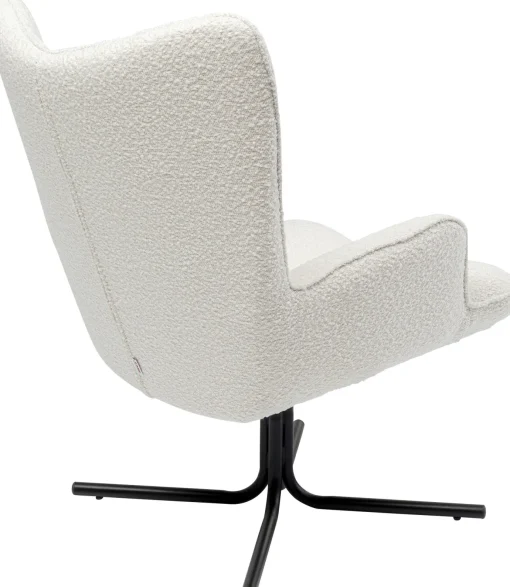 KARE Design Poltrona girevole Oscar Boucle crema - KARE> Poltrone