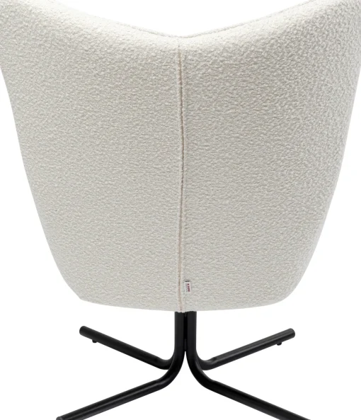 KARE Design Poltrona girevole Oscar Boucle crema - KARE> Poltrone