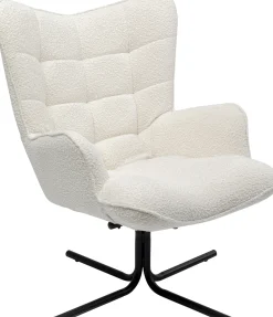 KARE Design Poltrona girevole Oscar Boucle crema - KARE></noscript> Poltrone