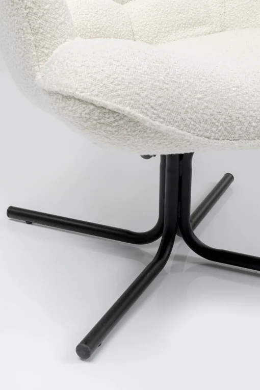 KARE Design Poltrona girevole Oscar Boucle crema - KARE> Poltrone