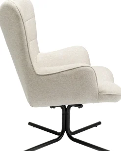 KARE Design Poltrona girevole Oscar crema - KARE> Poltrone
