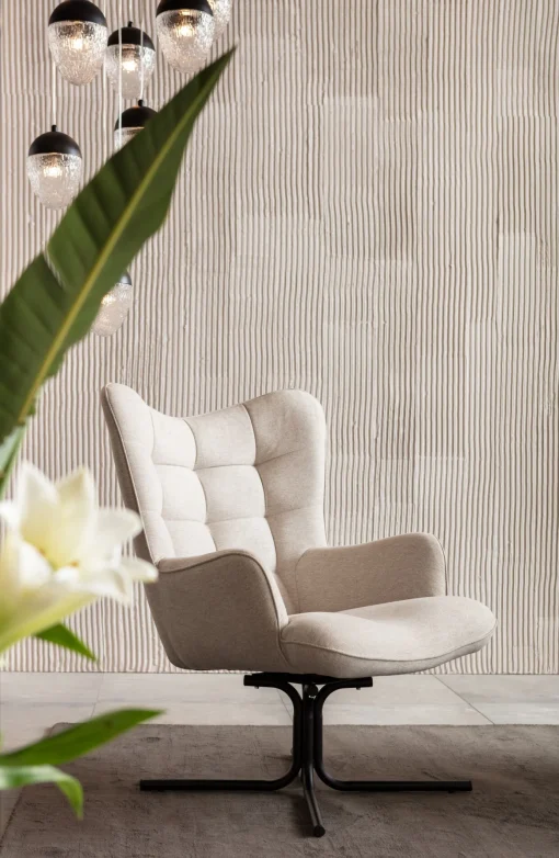 KARE Design Poltrona girevole Oscar crema - KARE> Poltrone
