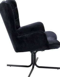 KARE Design Poltrona girevole Oscar velluto nero - KARE> Poltrone
